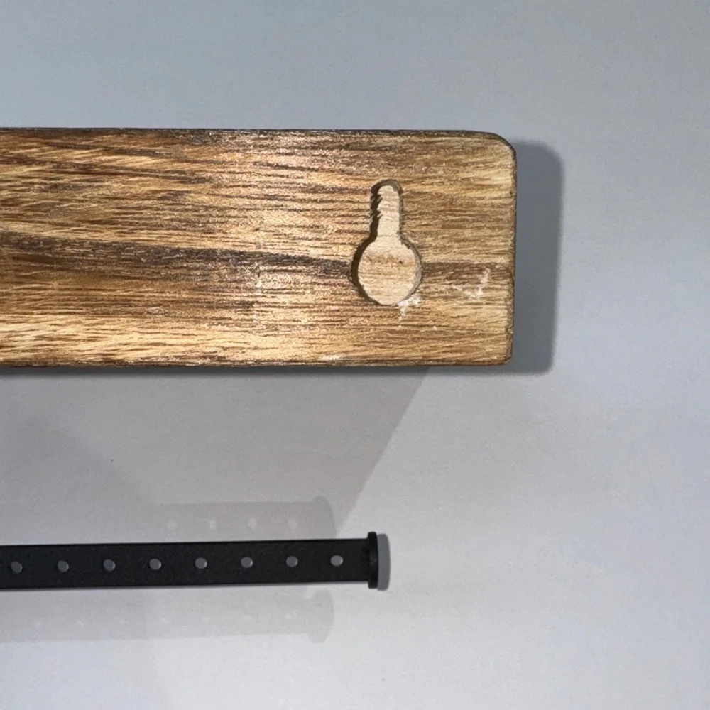 Modern Wood & Metal Wall Mounted Hanging Jewelry Shelves